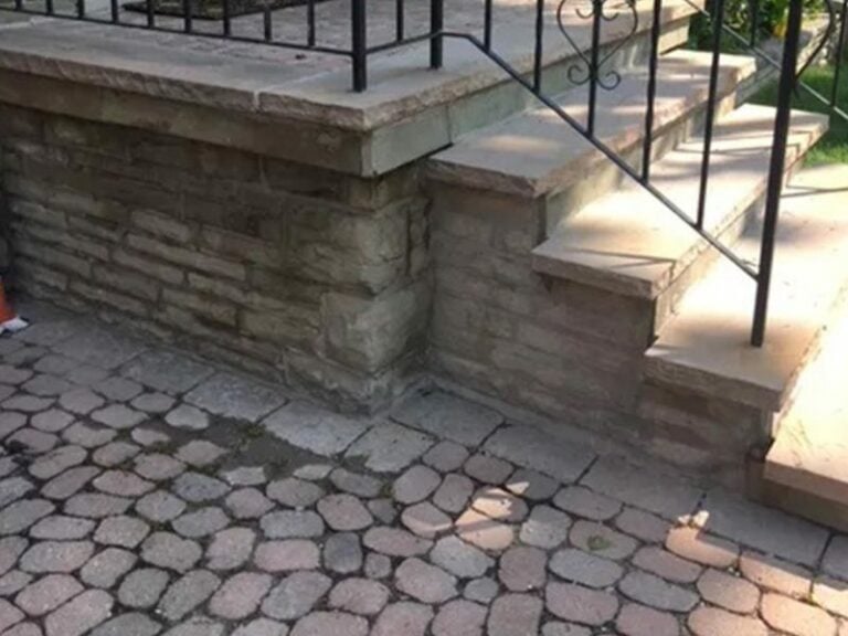 Stone porch repair, mortar repair